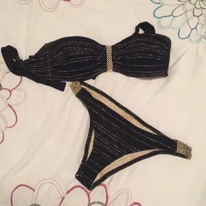 VITAMIN A gold black bikini